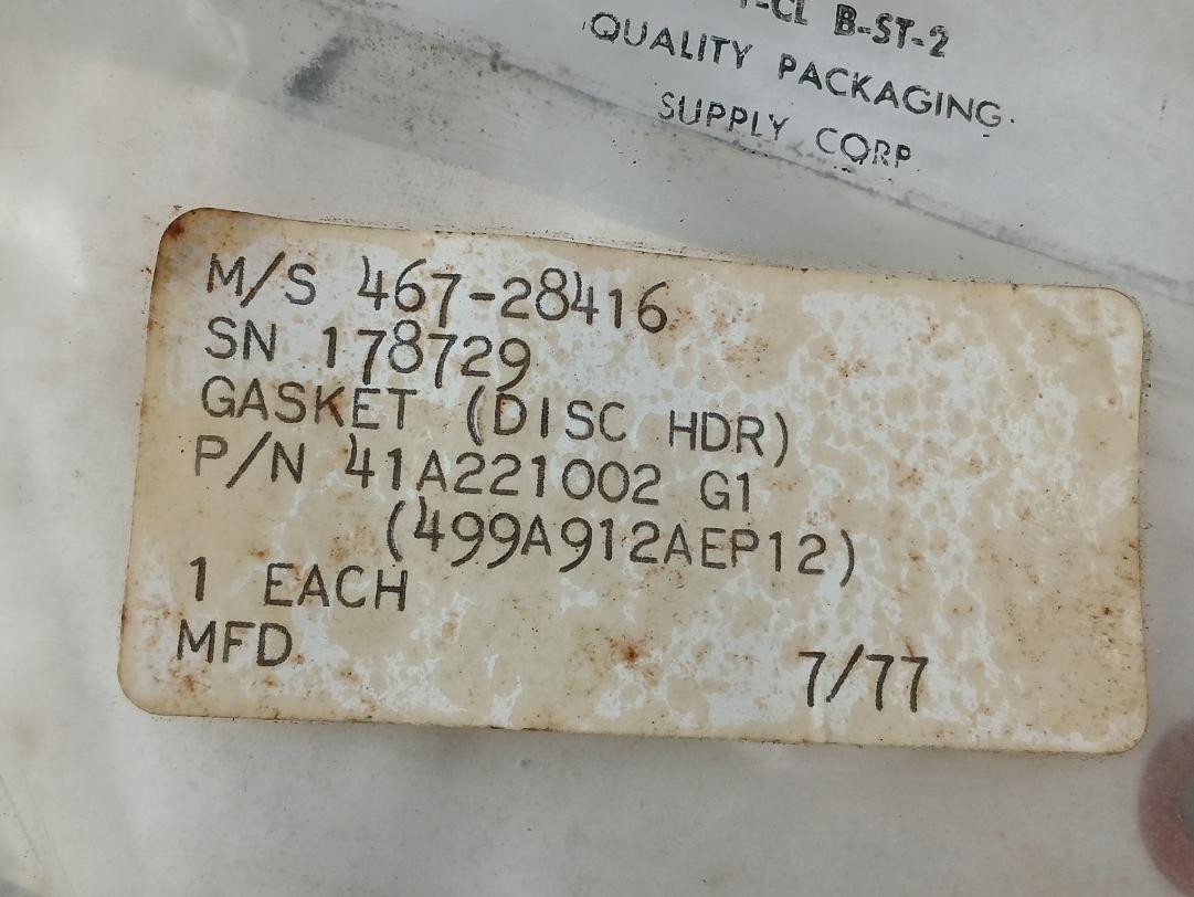 Dresser 41A221002 G1 Gasket (Disc Header) Grade 27