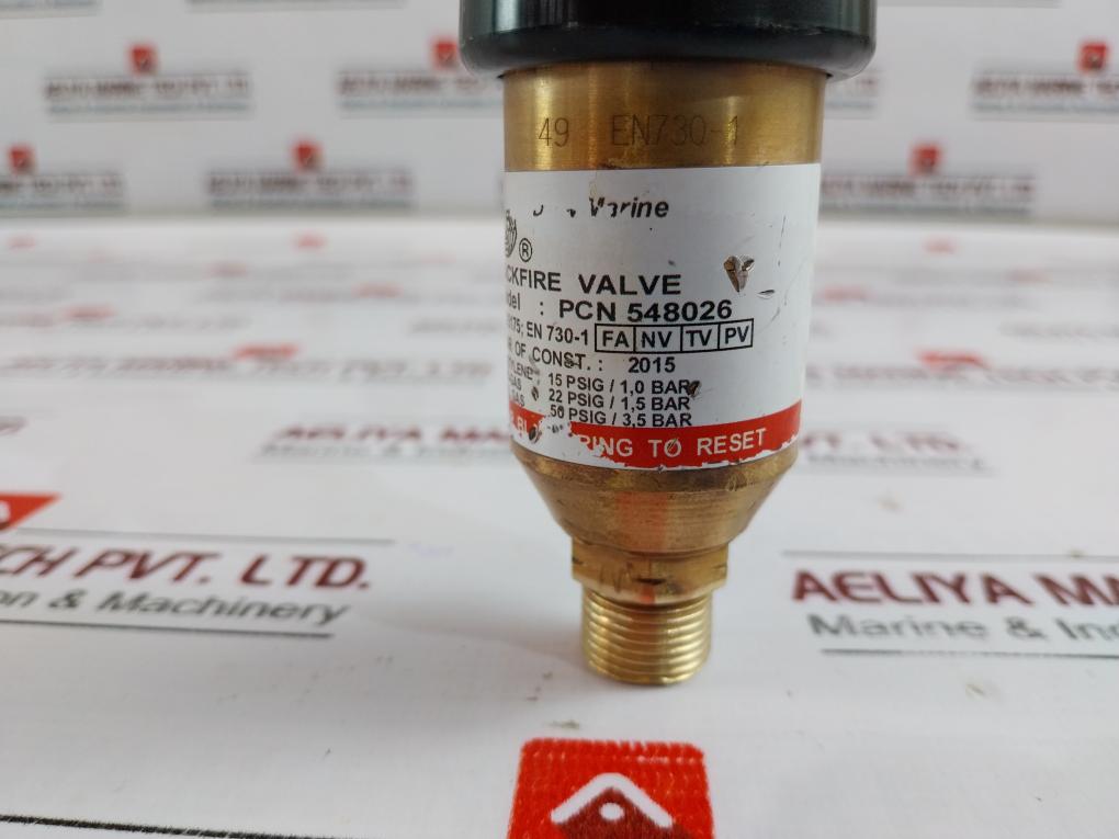 Drew Marine Pcn 548026 Backfire Valve 15 Psig/1.0 Bar 22 Psig/1,5 Bar