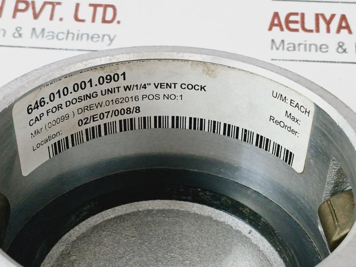 Drew W/1/4” Vent Cock Cap for Dosing Unit 0162016