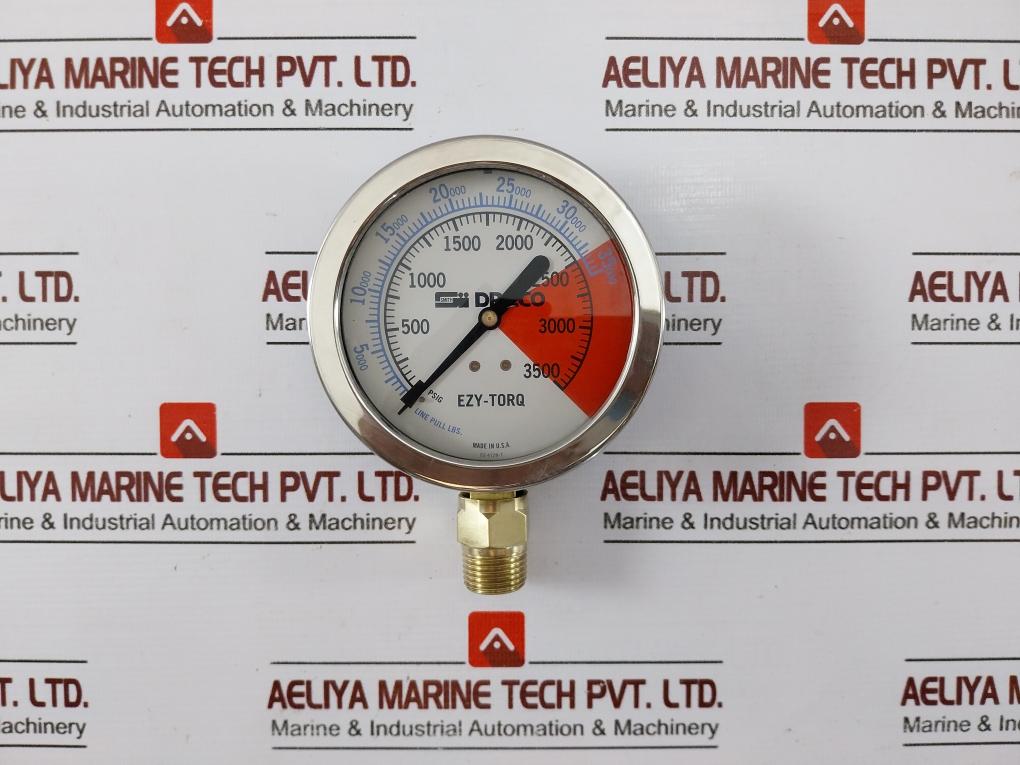 Drilco Ezy-torq 03-4128-t 0-35000 Line Pull Lbs, 0-3500 Psig