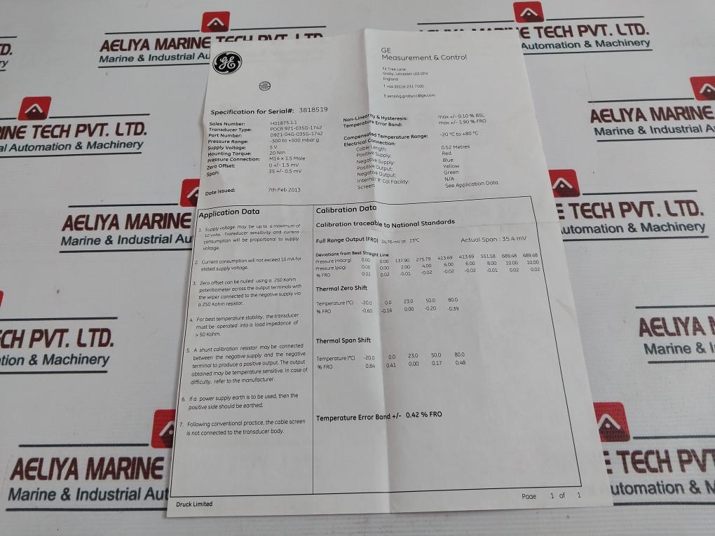 Druck PDCR 921-1742 Pressure Sensor D921-035G-1742