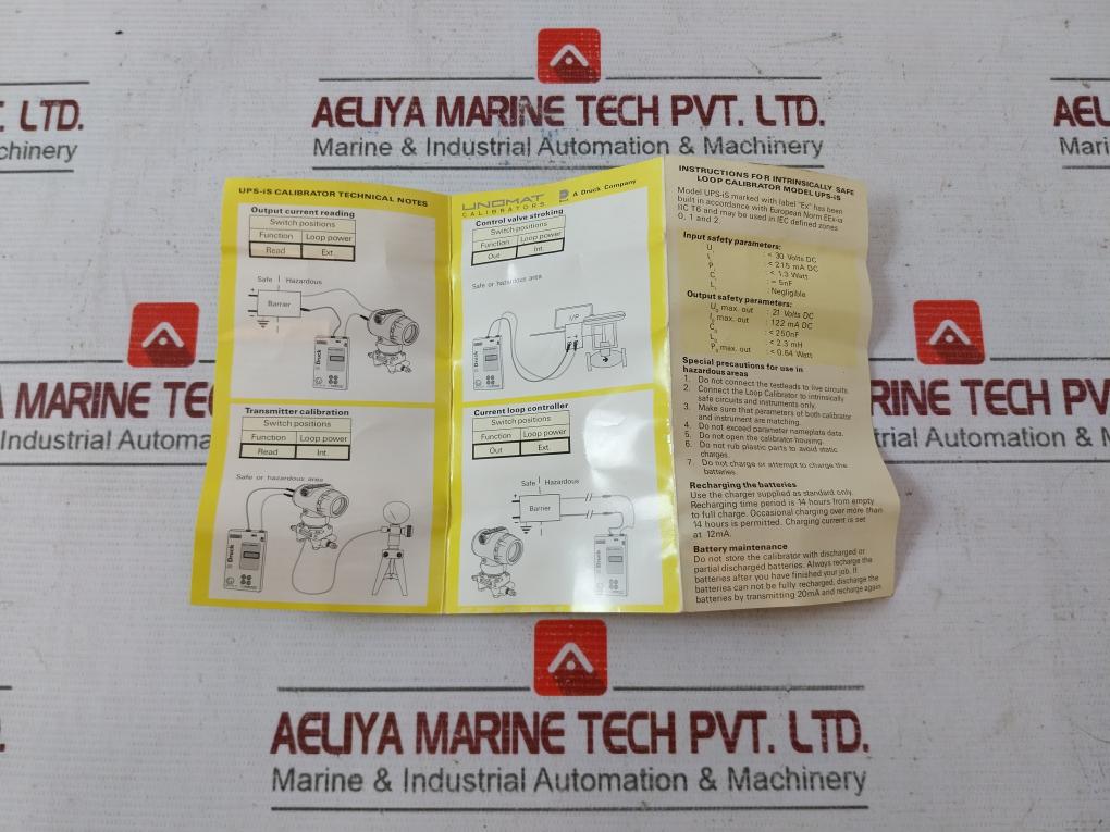 Druck Ups-is Intrinsically Safe Loop Calibrator 0-21 Ma Output (Not Working)
