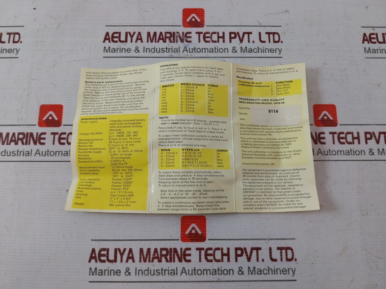 Druck Ups-is Intrinsically Safe Loop Calibrator 0-21 Ma Output (Not Working)