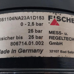 Ds1104Na23A1D153 Differential Pressure Switch Fischer 25Bar 0-36Psi 1 Meter