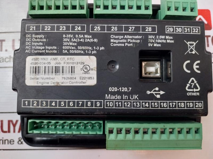 Dse 4520-004-05 Genset Control Panel Generator Controller 8-35v,0.5a Max 30v Max