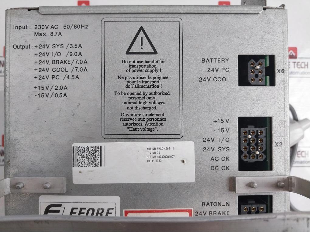 Abb Dsqc 506 Power Supply 3Hac 4297-1 Rev 04 50/60Hz