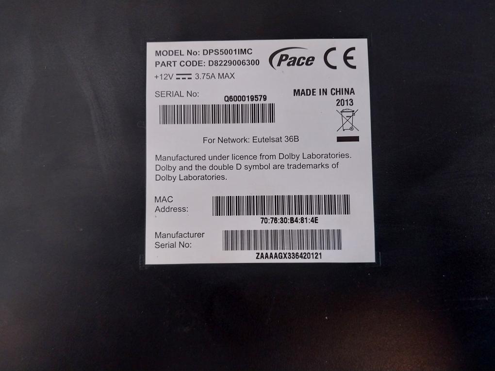 DSTV Explora DPS5001IMC Decoder 12V