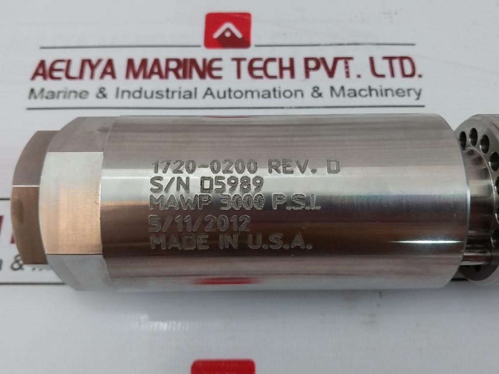 Dtl Technologies 1720-0200 Long Control Valve Rev. D 3000 Psi