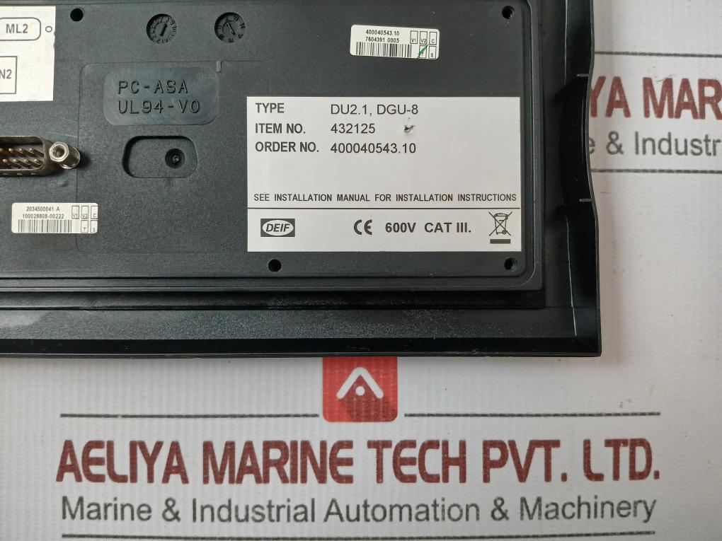 Du2.1, Dgu-8 Display Unit Voltage - 600V Deif