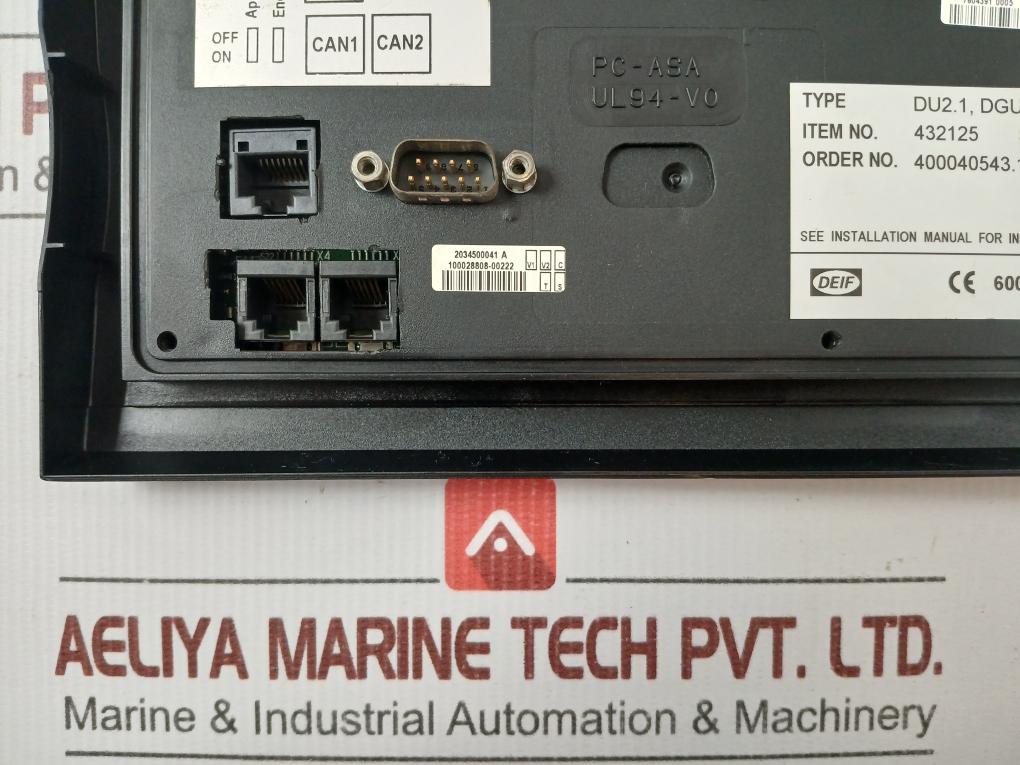 Du2.1, Dgu-8 Display Unit Voltage - 600V Deif