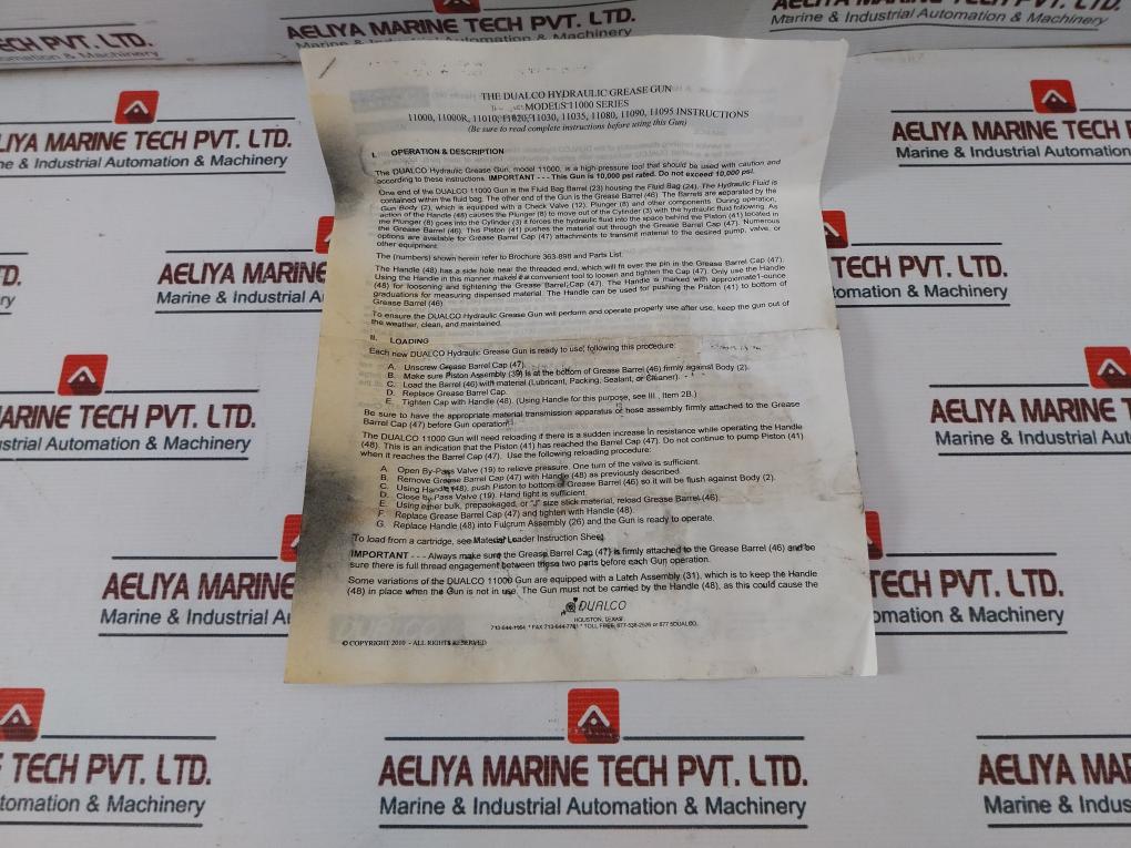 Dualco 11020 Hydraulic Grease Guns Set 103746 Gc03=4X8 15000 Psi