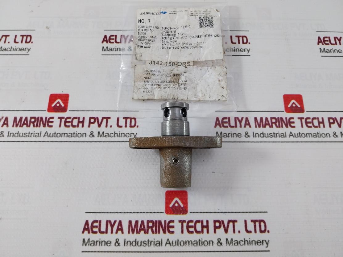 Dubheco 3142-150 Oil Pressure Valve Cmo 24