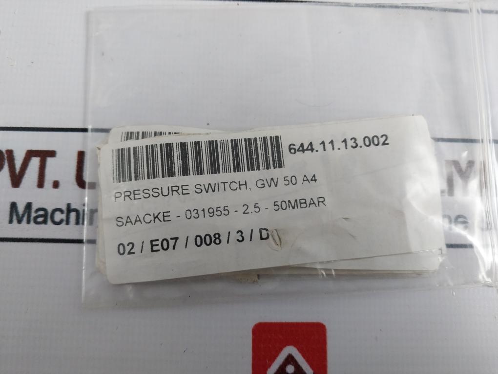 Dungs Technic Gw 50 A4 Differential Air Pressure Switch 2.5-50 Mbar