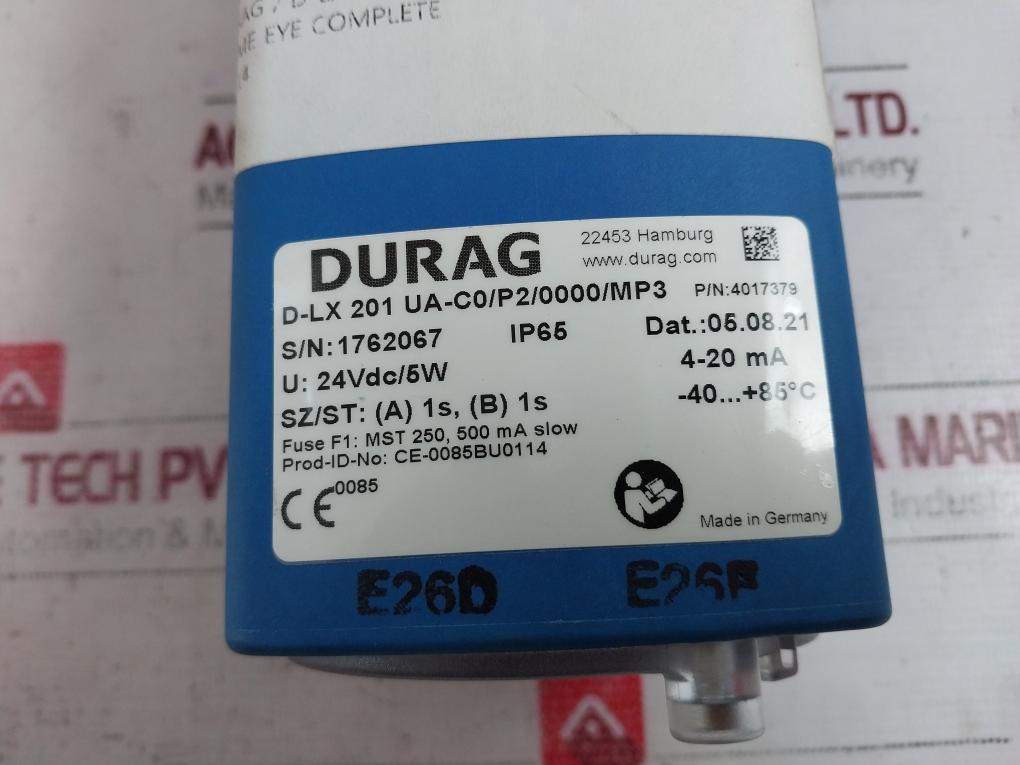 Durag D-lx 201 Ua-c0/P2/0000/Mp3 Flame Monitor With Software Interface 24Vdc/5W