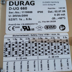 Durag D-ug 660 Control Unit 101000