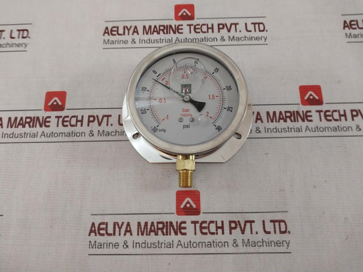 United Instrument 40-400Fg02L Pressure Gauge -1 To 2 Bar 100Kpa