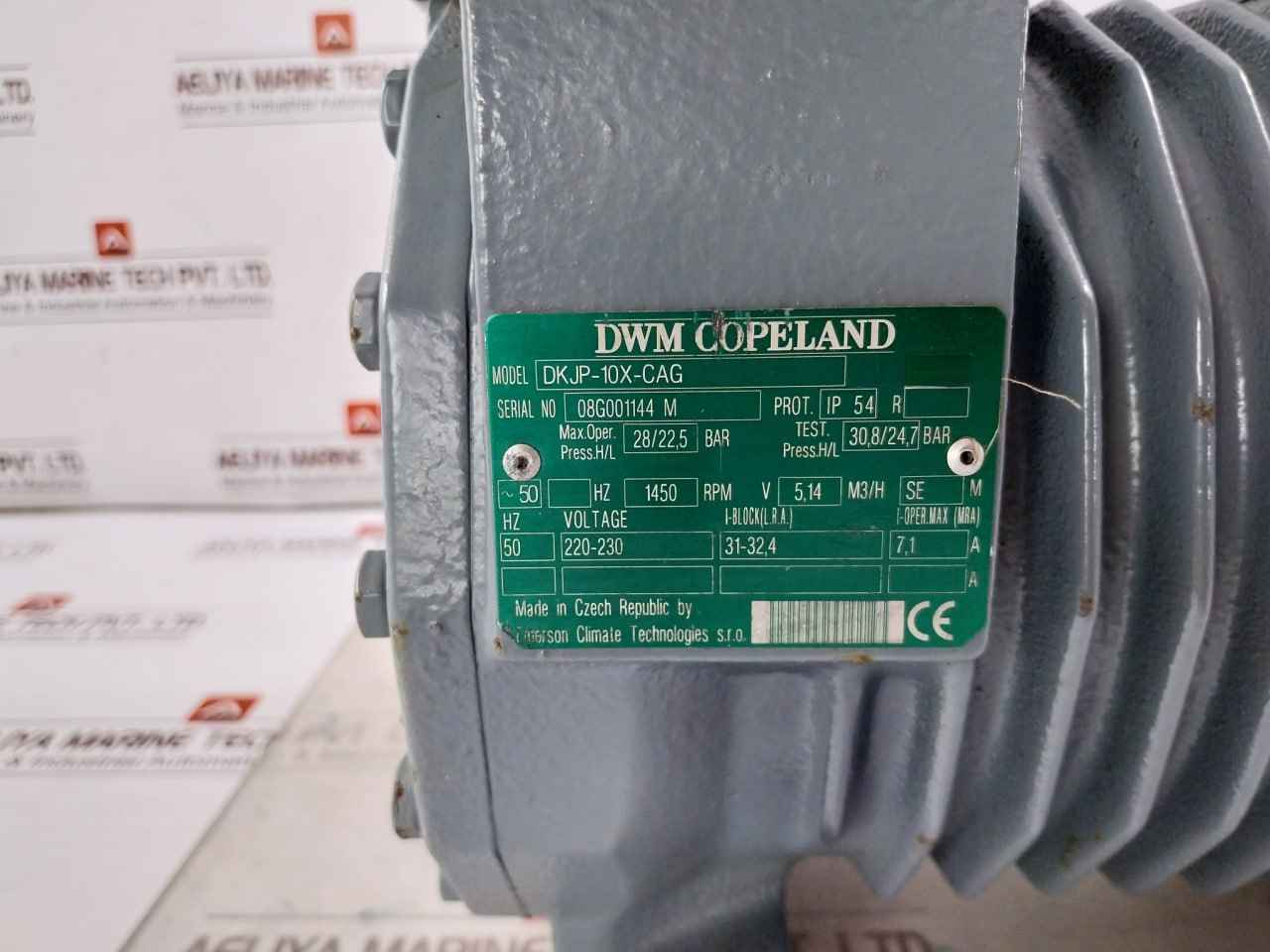 Dwm Copeland Dkjp-10X-cag Compressor 28/22,5 Bar 220-230V 50Hz 1450 Rpm Ip54