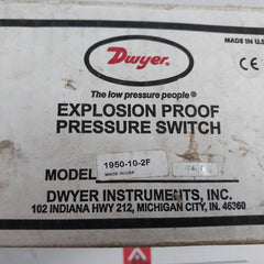 1950-10-2F Explosion-proof Differential Pressure Switch Ip64 Dwyer