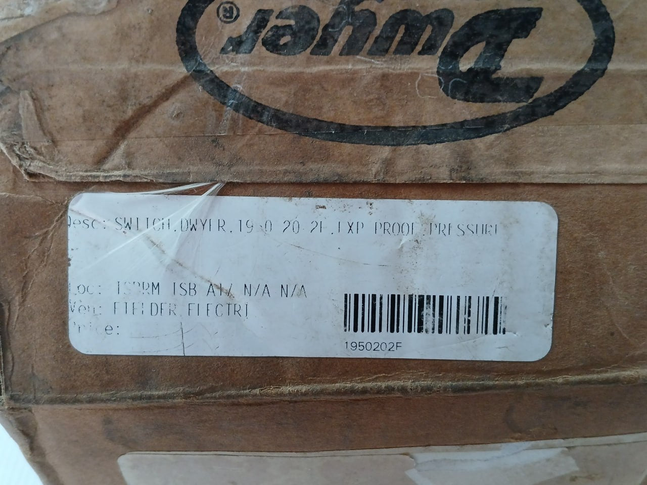 1950-20-2F Explosion-proof Differential Pressure Switch Dwyer