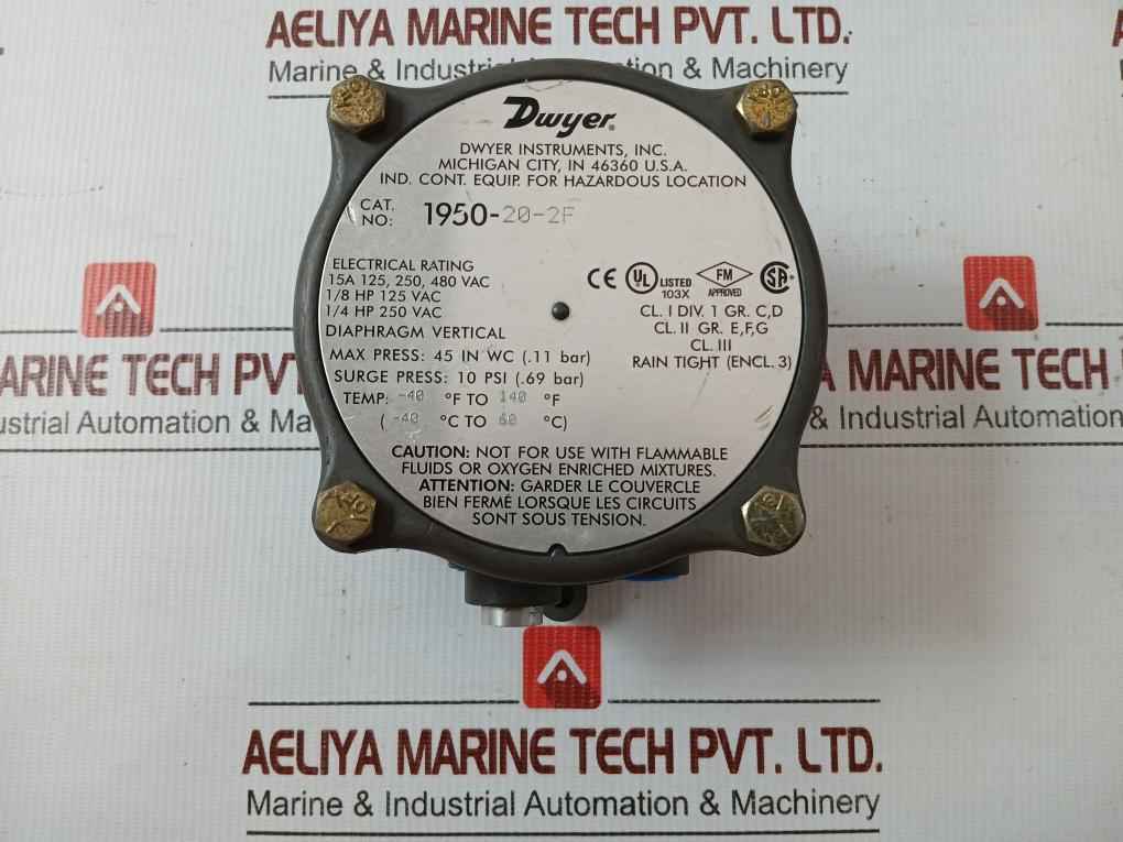 1950-20-2F Explosion-proof Differential Pressure Switch Dwyer