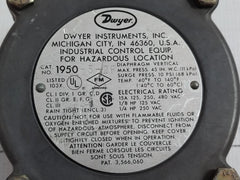 Explosion-proof Differential Pressure Switch 1/4 Hp 250 Vac Dwyer 1950-5-2F