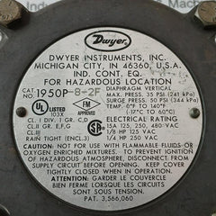 1950P-8-2F Explosion-proof Differential Pressure Switch Dwyer 125 Vac