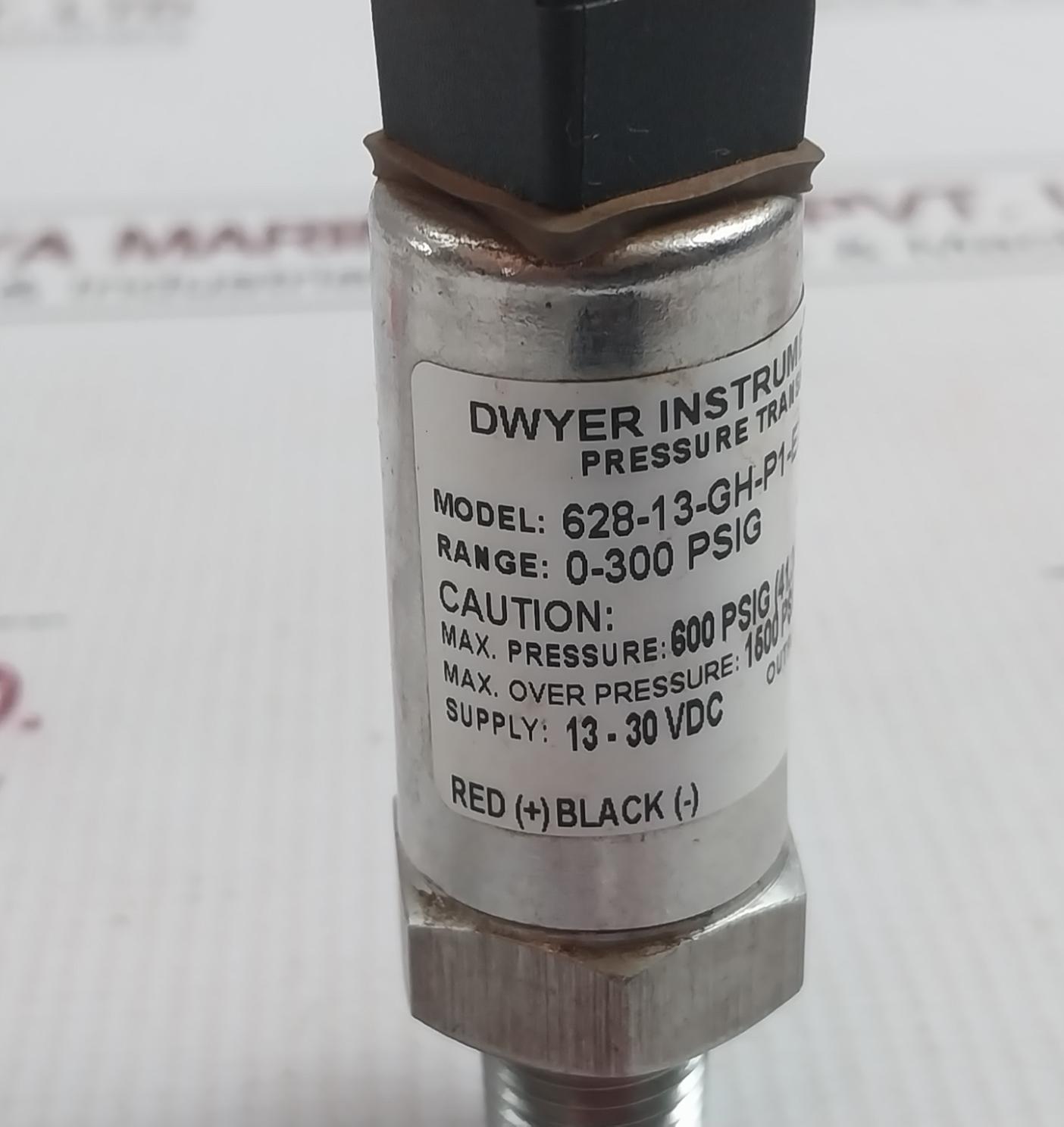 Dwyer 628-13-gh-p1-e7-s1 Pressure Transmitter 13-30 Vdc 4-20 Ma 600 Psig