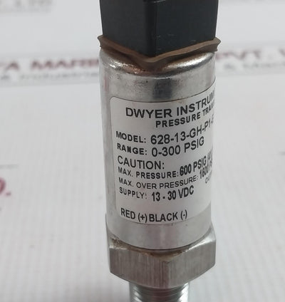 Dwyer 628-13-gh-p1-e7-s1 Pressure Transmitter 13-30 Vdc 4-20 Ma 600 Psig