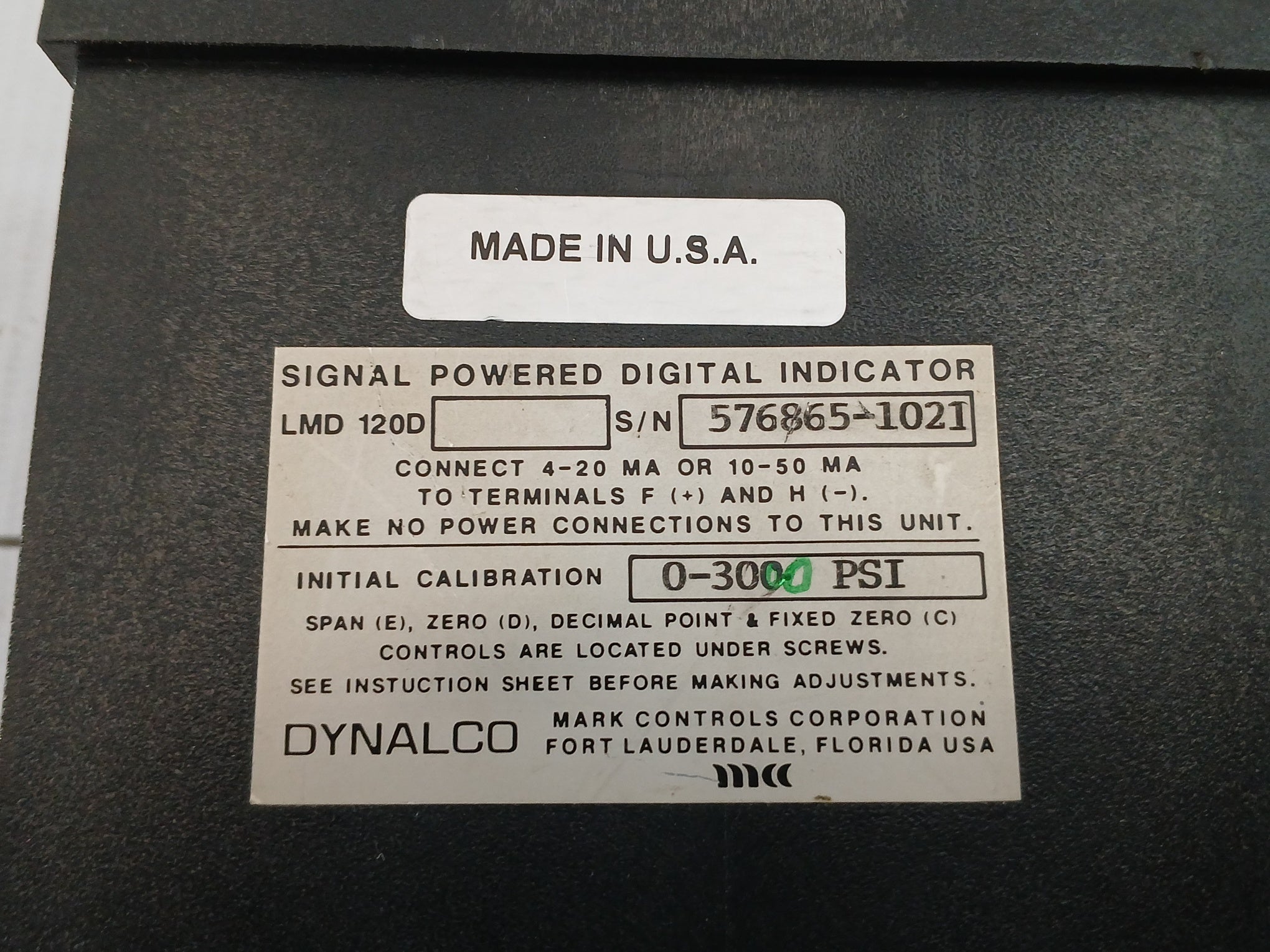 Dynalco Loop Signal Powered Digital Indicator Lmd-120D
