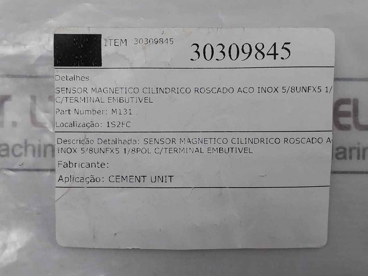 Dynalco M131 Cylindrical Magnetic Pickup Sensor 5.125Cm X .025Cm