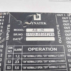 Dynatek Ab-16 Alarm Annunciator 230Vac 100Ma