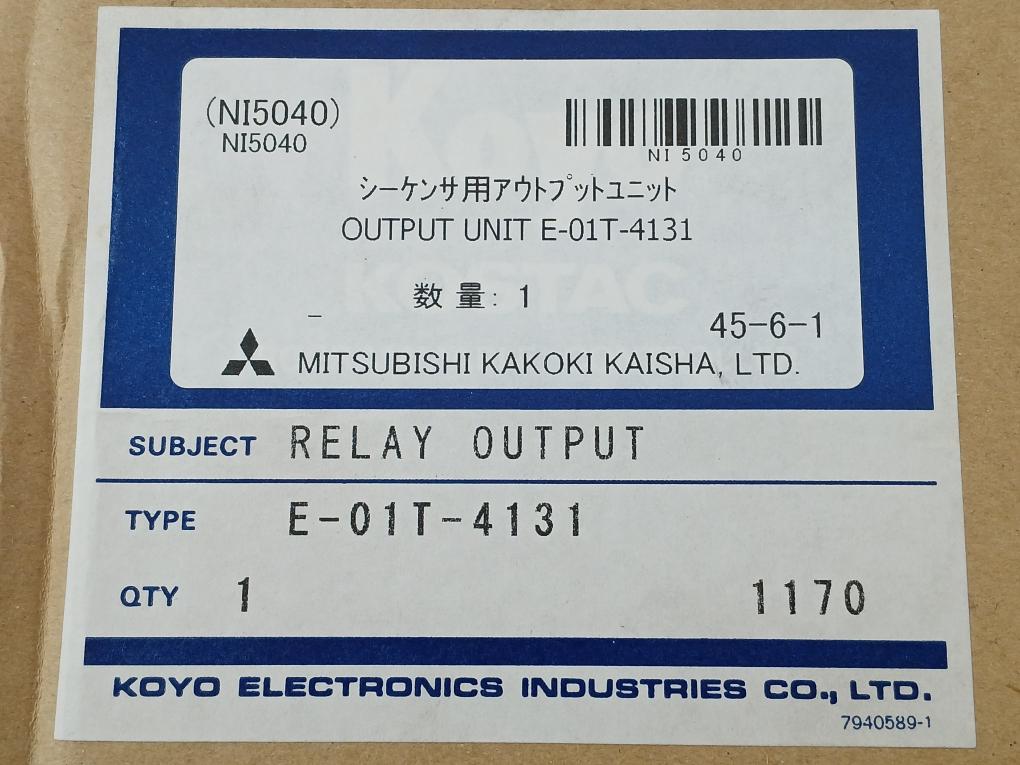 E-01T-4131 Relay Output Unit Koyo Electronics Ni5040