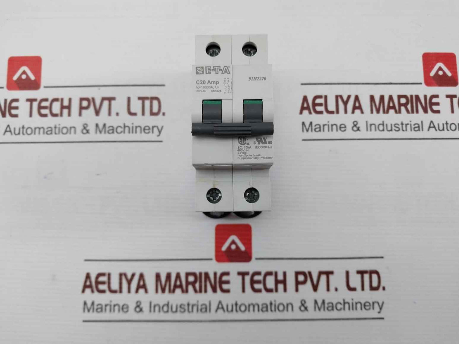 E-t-a 91H2220 2 Pole Thermal-magnetic Circuit Breaker 1-ph 10000A 277Vac