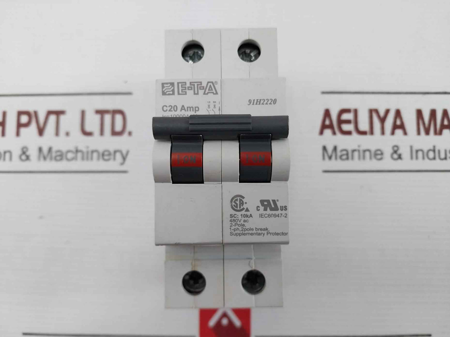 E-t-a 91H2220 2 Pole Thermal-magnetic Circuit Breaker 1-ph 10000A 277Vac