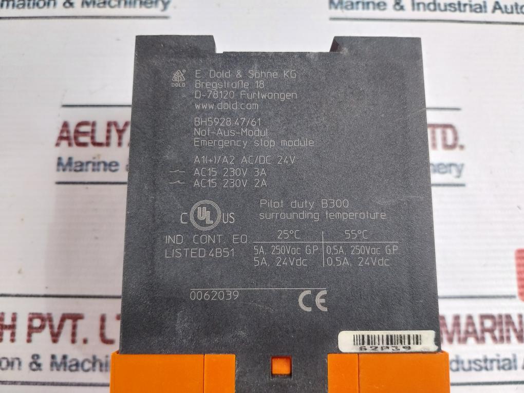 E. Dold & Sohne Bh5928.47/61 Emergency Stop Module W/ Time Delay 60-600S