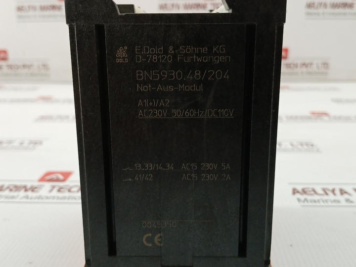 E.Dold & Sohne Emergency Stop Module Ac 230V 50/60Hz/Dc110V Part No: Bn5930.48/204