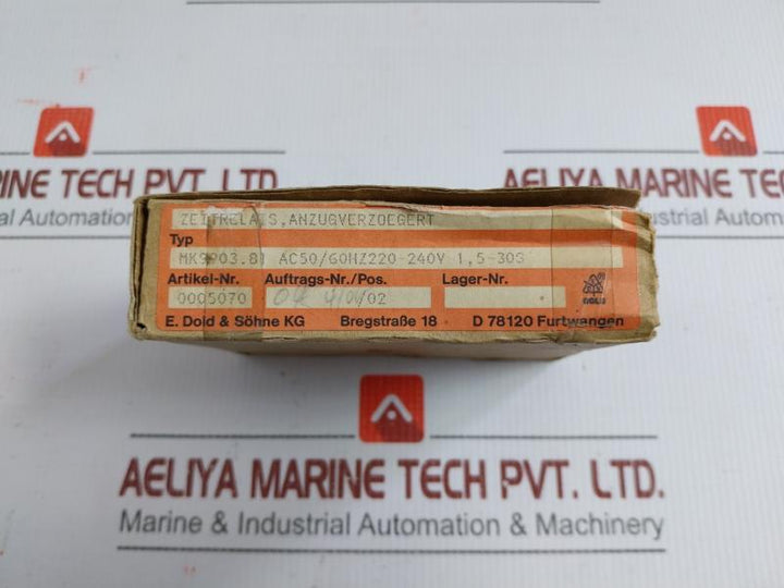 E. Dold & Sohne Time Delay Relay 50-60Hz/220-240V Part No. Mk 9903.81