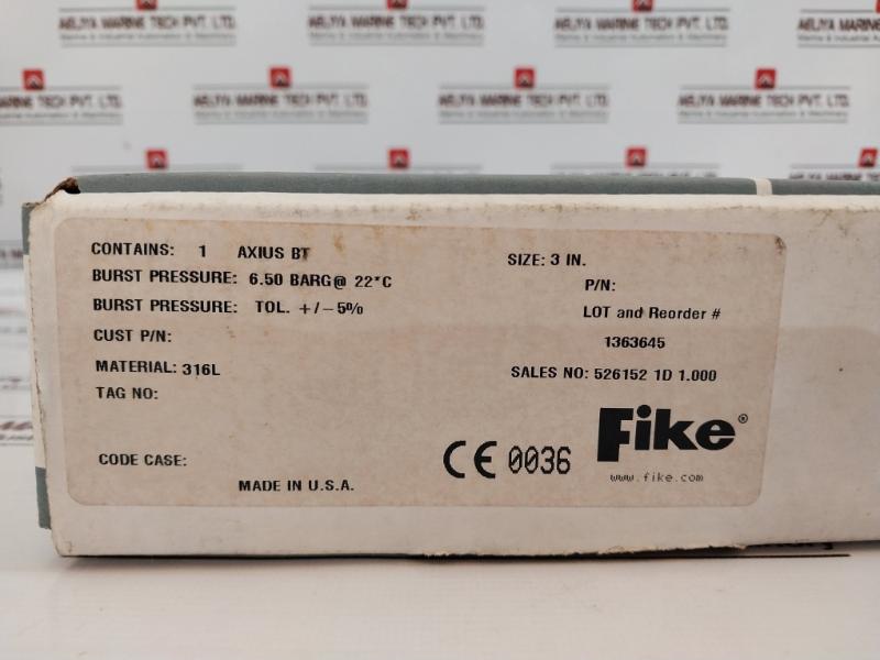 Fike Axius Bt Rupture Disc Pressure Relief Solutions Bd323567