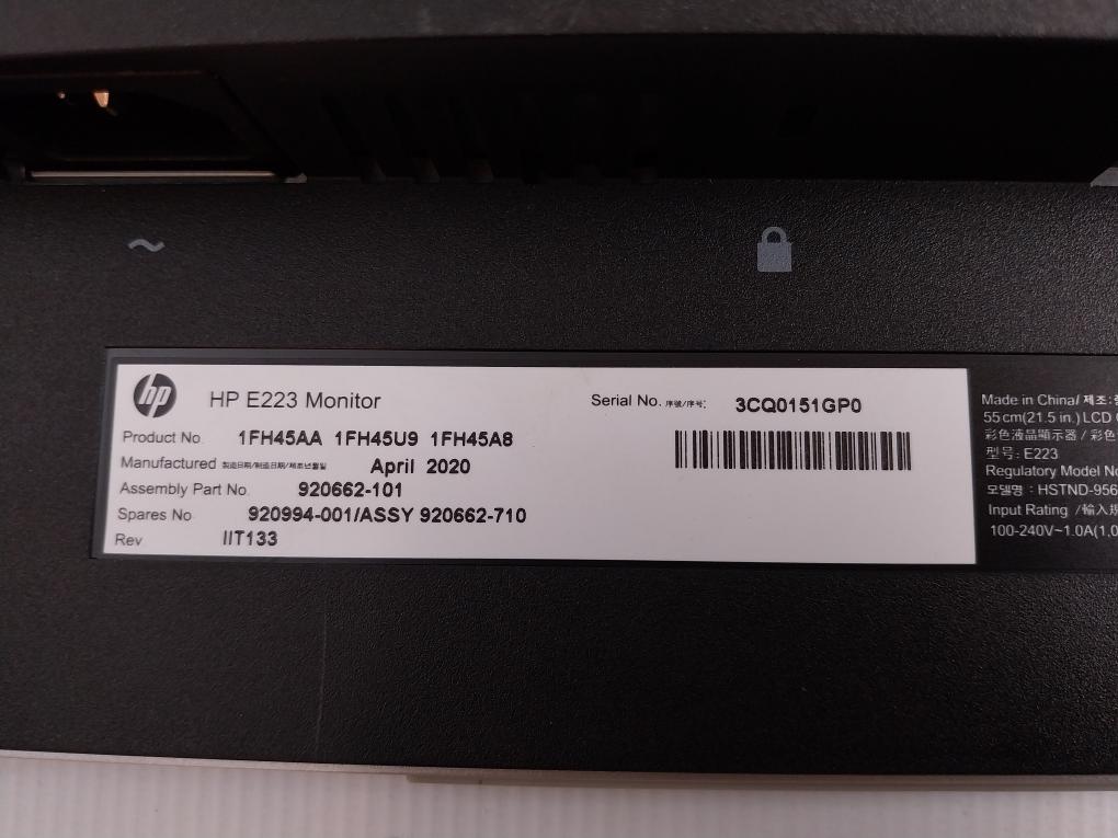E223 Lcd Color Monitor Hp 100-240V 50/60Hz