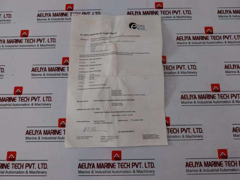 E2S Is-ma1 Is-minialarm Sounder 0786-cpd-20338 Sira 05Atex2084X Is-ma1-r