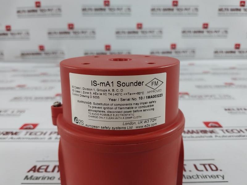 E2s Is-ma1 Is-minialarm Sounder 0786-cpd-20338 Sira 05atex2084x Is-ma1-r