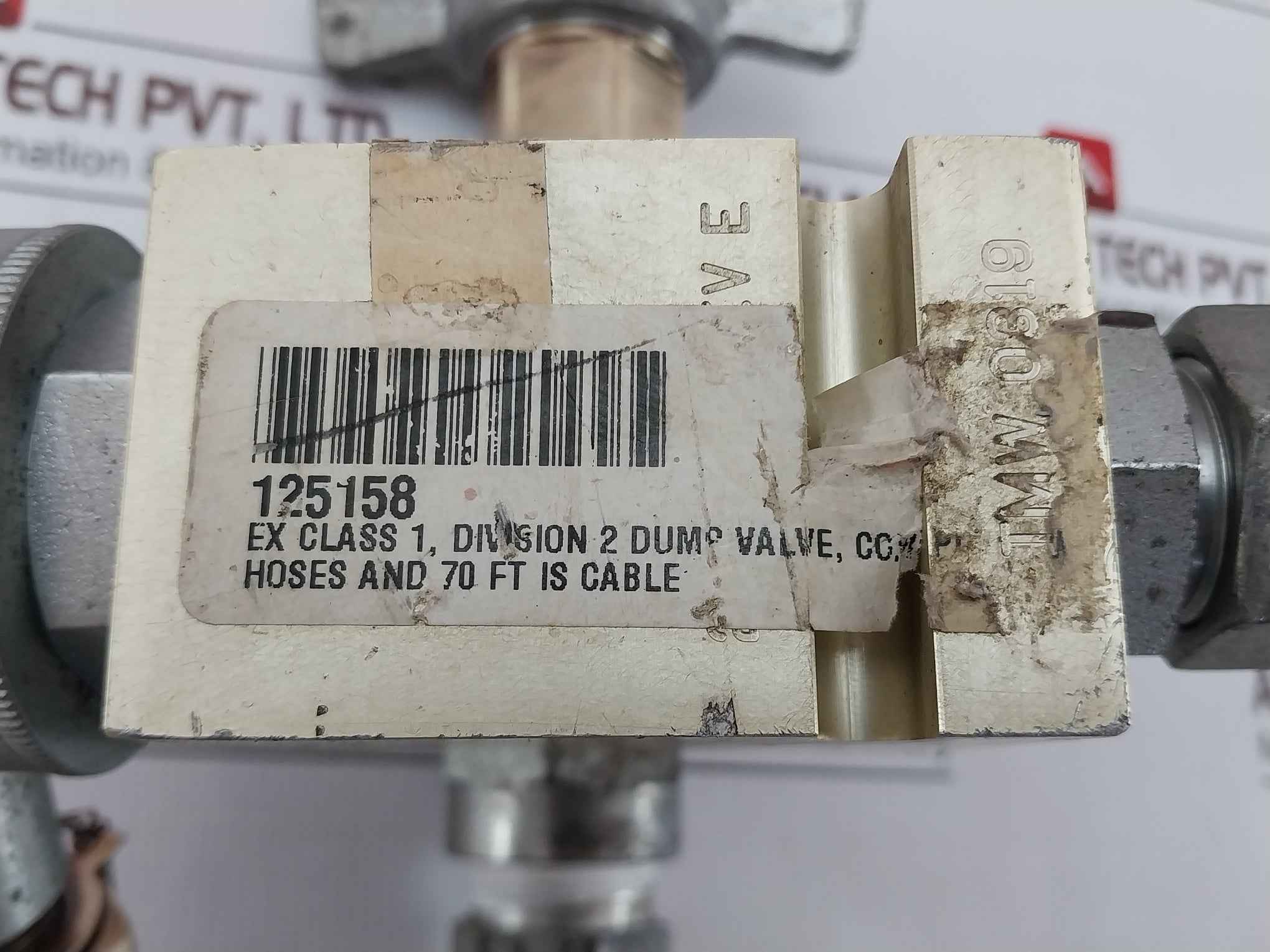 ECKEL 125158 Dump Valve Assy w/ Hoses & Cable KT20,000 SV1E-16-C-12T-24DU