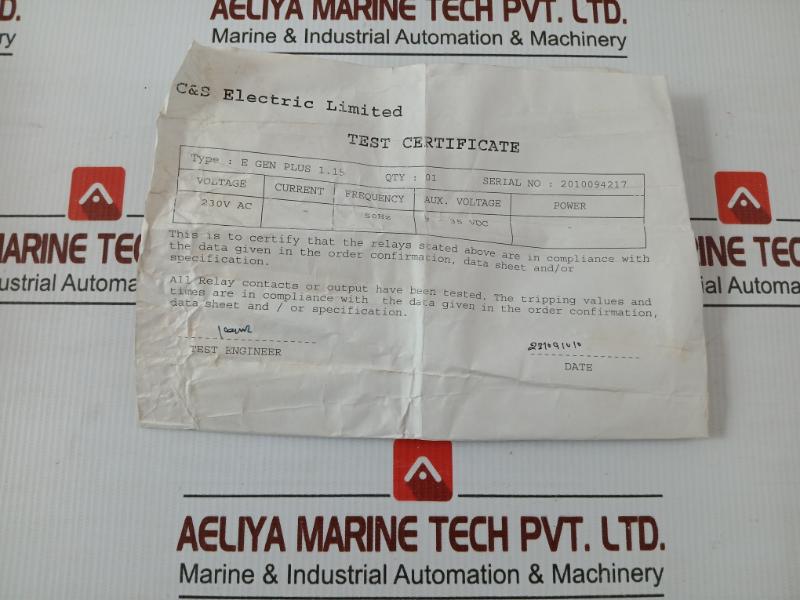 E Gen Plus 1.15 C&S Electric Engine Controller 230Vac 5A 50Hz