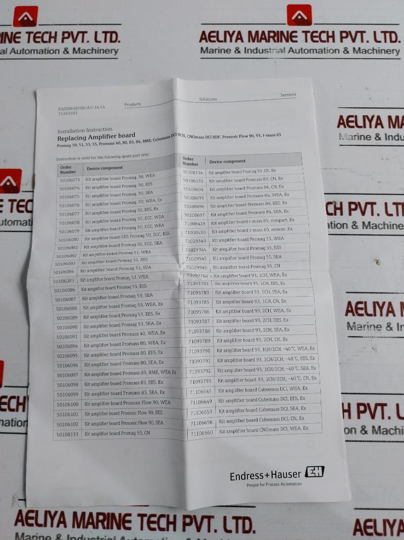 E+h Flowtec 319083-0200 D