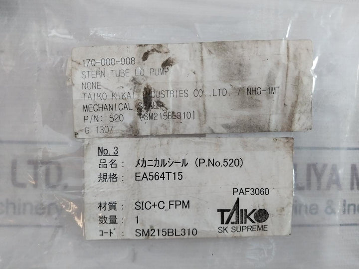 Eagle International Ea564T15 Mechanical Seal Set Sm215Bl31 Sic+C_Fpm