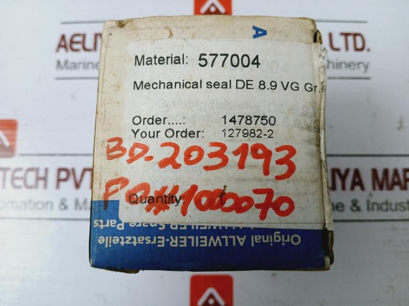 Allweiler/Eagleburgmann 1.4571 Mechanical Seal For Fuel Oil Service Pump Buka22-12/0614