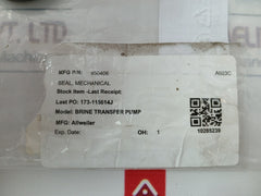 Eagleburgmann E Mg1/40 Mechanical Seal Brine Transfer Pump Set 10285239