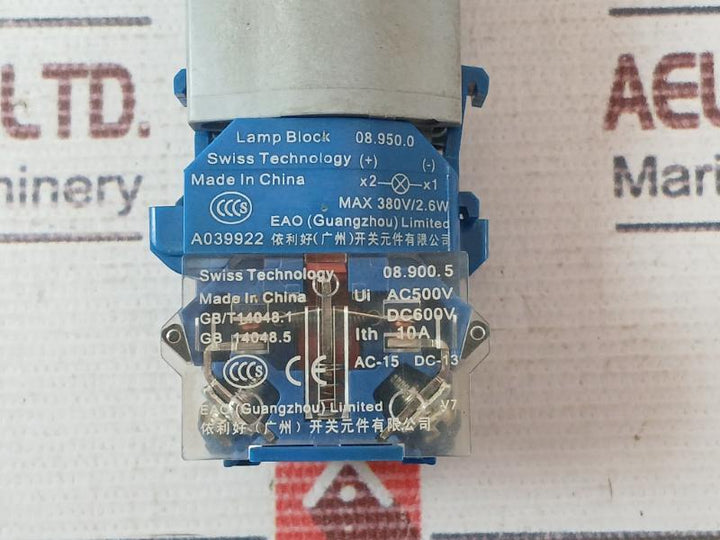Eao 08.950.0 Self Resetting Push Button Switch With Lamp Block A039922 Ac500V Dc