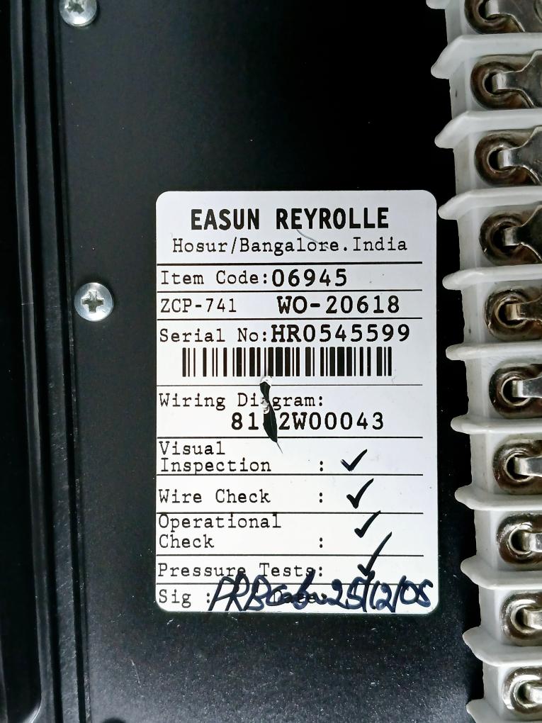 Easun Reyrolle 06945 Relay Protection Panel Module Assembly Tr221