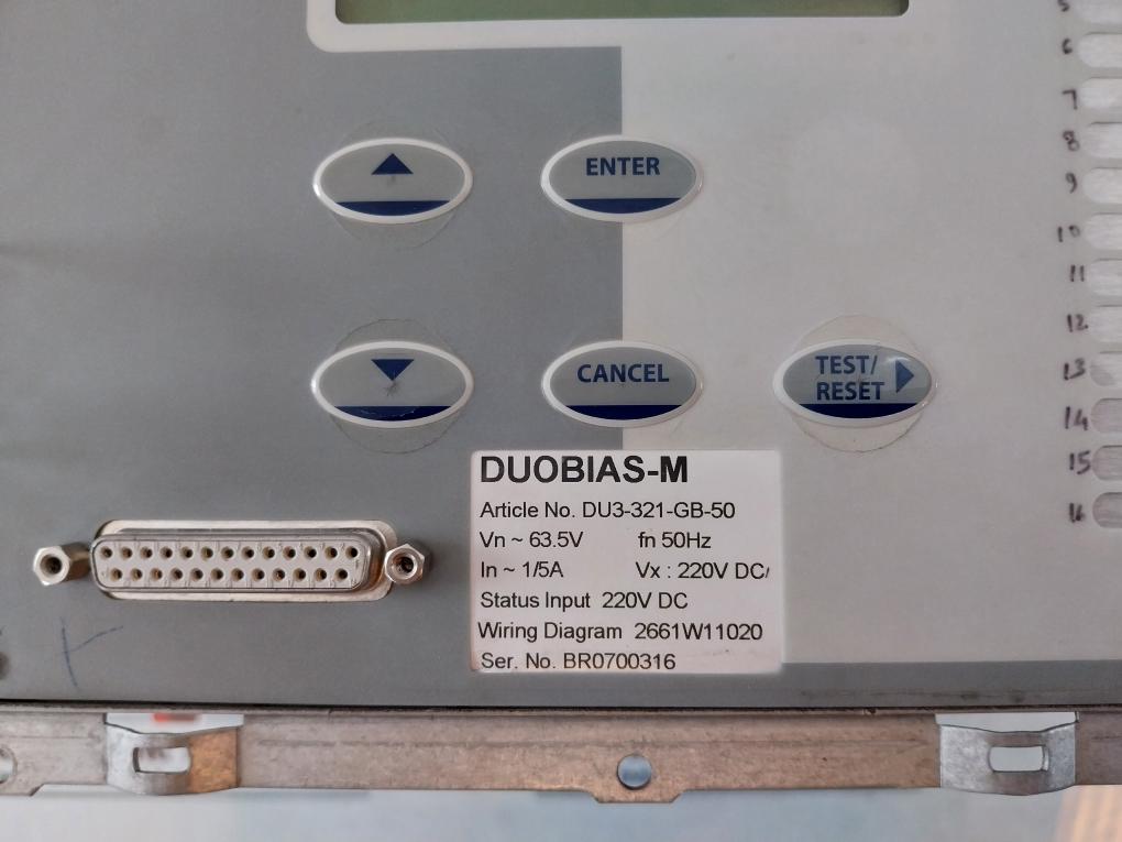 Easun Reyrolle Duobias-m Du3-321-gb-50 Protection Relay 63.5V 1/5A 50Hz